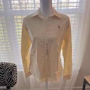 RALPH LAUREN Yellow stripped button up